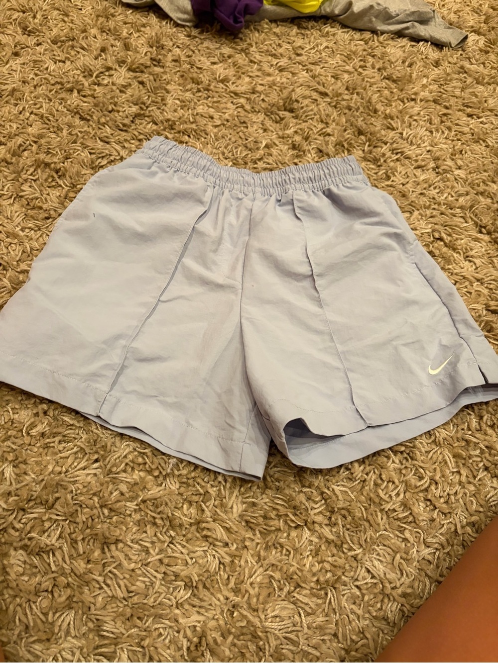 Nike Light Blue Elastic Waist Shorts - Picture 2 of 3